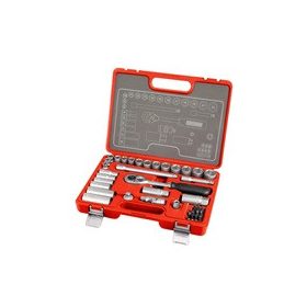   EXTOL PREMIUM dugókulcs klt., racsnis 45fog ; 3/8", 39db, normál(8-22mm) és hosszú(8-19mm) dugófejek, gyertyakulcs 16,21mm, 11 bit