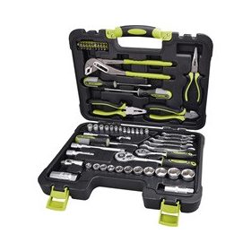   EXTOL CRAFT szerszámkészlet, 65db, 1/4"+3/8" CV.; dugókulcsok, racsnis kar, fogók, csavarhúzók, villás kulcsok, BIT-ek