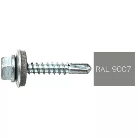   DIN7504K RAL 9007 alumíniumszürke hatlapfej önfúró csavarfém/EPDM alátét 4,8x19