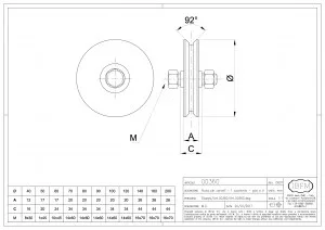 Tolókapu görgő csapágy. V 80 IBFM