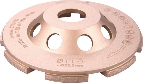 EXTOL INDUSTRIAL gyémántcsiszoló korong; 115mm×22,2mm, kétsoros