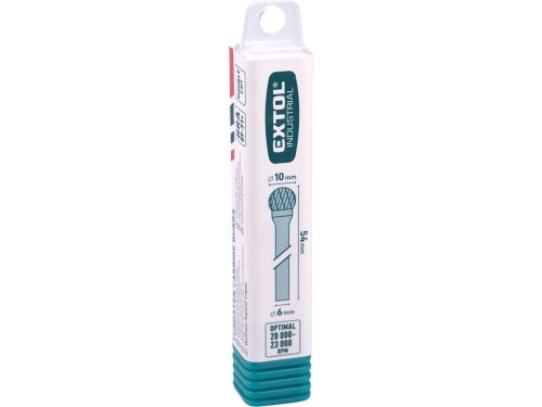 EXTOL INDUSTRIAL keményfém turbómaró (rotormaró), gömb alakú, 10 mm átmérőjű/ 6 mm szárú, keresztfogazás