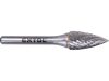 EXTOL INDUSTRIAL keményfém turbómaró (rotormaró), íves, hegyes orrú, átmérő 12×25mm/szár 6mm, keresztfogazás