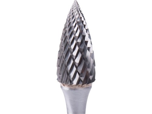 EXTOL INDUSTRIAL keményfém turbómaró (rotormaró), íves, hegyes orrú, átmérő 12×25mm/szár 6mm, keresztfogazás