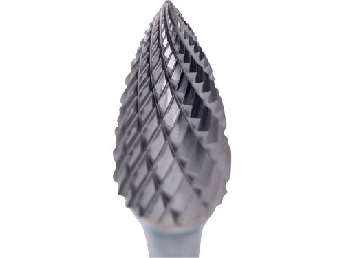 EXTOL INDUSTRIAL keményfém turbómaró (rotormaró), íves, hegyes orrú, átmérő 12×25mm/szár 6mm, keresztfogazás