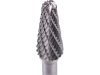 EXTOL INDUSTRIAL keményfém turbómaró (rotormaró), kúpos, kerek orrú, átmérő 10×25mm/szár 6mm, keresztfogazás