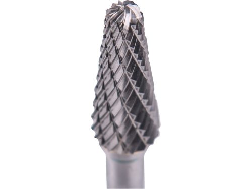 EXTOL INDUSTRIAL keményfém turbómaró (rotormaró), kúpos, kerek orrú, átmérő 10×25mm/szár 6mm, keresztfogazás