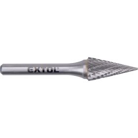   EXTOL INDUSTRIAL keményfém turbómaró (rotormaró), kúpos, hegyes orrú, 12×25mm átmérő/ 6mm szár, keresztfogazás