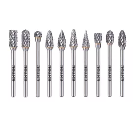   EXTOL INDUSTRIAL mini keményfém turbómaró (rotormaró) klt. 10 db, átmérő 6×13mm/szár 3mm, keresztfogazás