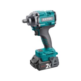   EXTOL INDUSTRIAL  akkus ütvecsavarozó, Share20V, 1/2" szénkefe mentes, négyszög, Li-ion; 20V akku: 2Ah, töltő, 500 Nm
