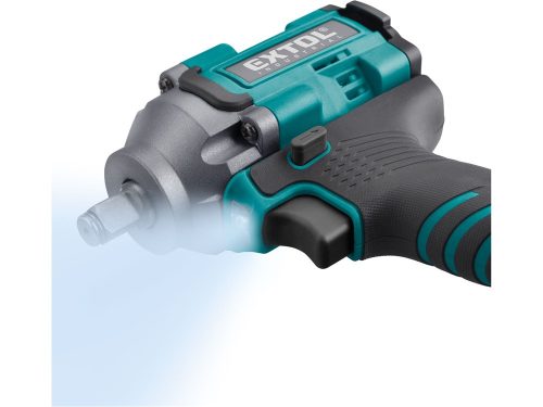 EXTOL INDUSTRIAL  akkus ütvecsavarozó, Share20V, 1/2" szénkefe mentes, négyszög, Li-ion; 20V akku: 2Ah, töltő, 500 Nm