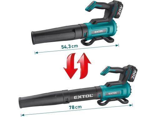Extol Indrustrial akkus lombfúvó Share20V, 20V, Li-ion, kefementes, 1db akku, 1db töltő, 4000 mAh
