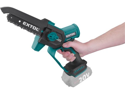 EXTOL INDUSTRIAL  akkus láncfűrészgép egykezes, Share20V, 20V, Li-ion, KEFEMENTES, 180 mm, AKKU és TÖLTŐ NÉLKÜL!