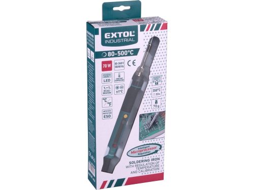 EXTOL INDUSTRIAL forrasztópáka, 70W, 80-500°C, elektronikusan szabályozott