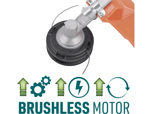 EXTOL INDUSTRIAL akkus fűkasza és fűszegélynyíró szénkefementes, 60V AKKU és TÖLTŐ NÉLKÜL!