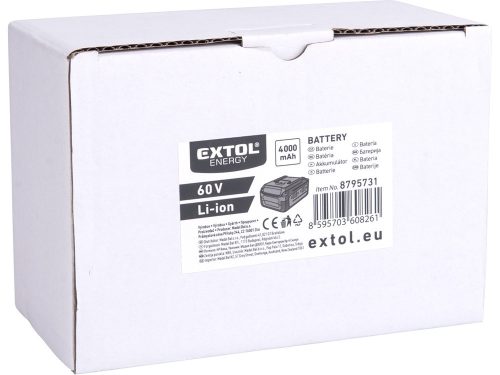 EXTOL INDUSTRIAL tartalék akku 60V, Li-ion, 4Ah