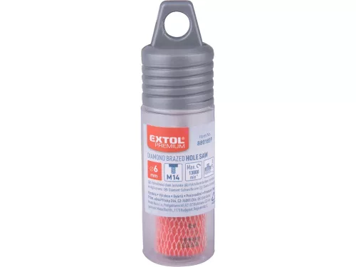 EXTOL PREMIUM körkivágó csempére, gyémánt vágóél; 6mm × M14, sarokcsiszolóba fogható