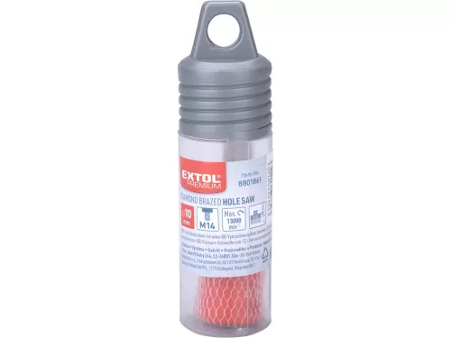 EXTOL PREMIUM körkivágó csempére, gyémánt vágóél; 10mm × M14, sarokcsiszolóba fogható