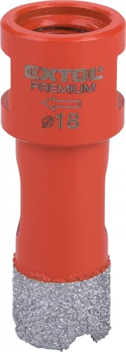 EXTOL PREMIUM körkivágó csempére, gyémánt vágóél; 18mm × M14, sarokcsiszolóba fogható