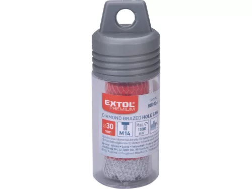 EXTOL PREMIUM körkivágó csempére, gyémánt vágóél; 30mm × M14, sarokcsiszolóba fogható