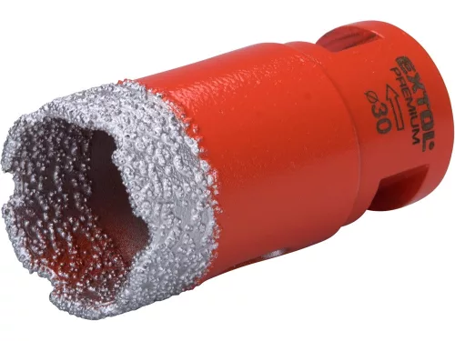 EXTOL PREMIUM körkivágó csempére, gyémánt vágóél; 30mm × M14, sarokcsiszolóba fogható