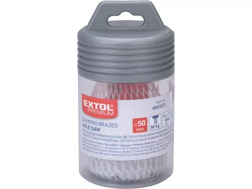 EXTOL PREMIUM körkivágó csempére, gyémánt vágóél; 50mm × M14, sarokcsiszolóba fogható