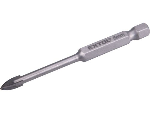 EXTOL PREMIUM fúró üvegre, kerámiára és csempére, keményfém lapkás; 5×75mm, 1/4" hatszög befogás