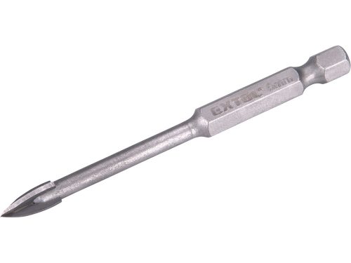 EXTOL PREMIUM fúró üvegre, kerámiára és csempére, keményfém lapkás; 6×80mm, 1/4" hatszög befogás