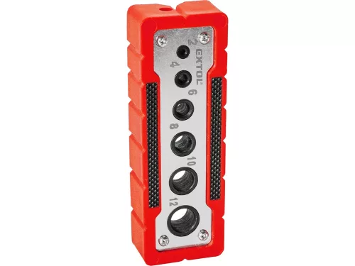 EXTOL PREMIUM fúróvezető sablon (fúrósablon) fúrószárakhoz, 6 méret: 2-12 mm