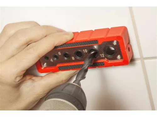 EXTOL PREMIUM fúróvezető sablon (fúrósablon) fúrószárakhoz, 6 méret: 3-13 mm