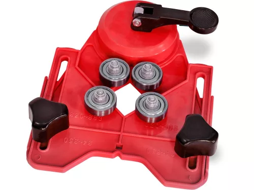 EXTOL PREMIUM fúróvezető sablon gyémánt körkivágókhoz, állítható: 4-83 mm, tapadókorongos