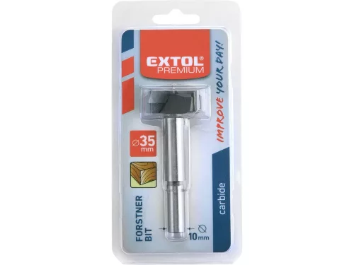 EXTOL PREMIUM pánthelymaró fára, átm.: 35 mm, keményfém lapkás, befogás: 10mm, hosszúság: 85mm