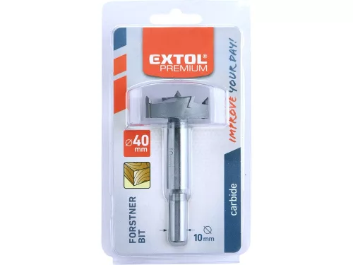 EXTOL PREMIUM pánthelymaró fára, átm.: 40 mm, keményfém lapkás, befogás: 10mm, hosszúság: 85mm