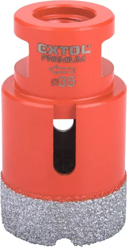 EXTOL PREMIUM körkivágó csempére, gyémánt vágóél; 35mm × M14, sarokcsiszolóba fogható