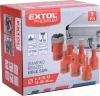 EXTOL PREMIUM körkivágó csempére klt. 7 db, gyémánt vágóél; 6-35mm × M14, sarokcsiszolóba fogható