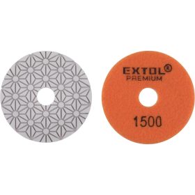   EXTOL PREMIUM gyémánt csiszolókorong/polírkorong, csempe élcsiszoló, tépőzáras; 100mm, P1500, száraz és vizes