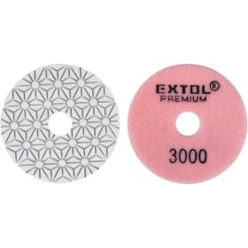   EXTOL PREMIUM gyémánt csiszolókorong/polírkorong, csempe élcsiszoló, tépőzáras; 100mm, P3000, száraz és vizes