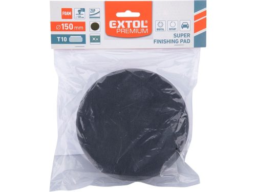 EXTOL PREMIUM polírkorong, finiselő,  T10, 150×30mm; szürke, tépőzáras