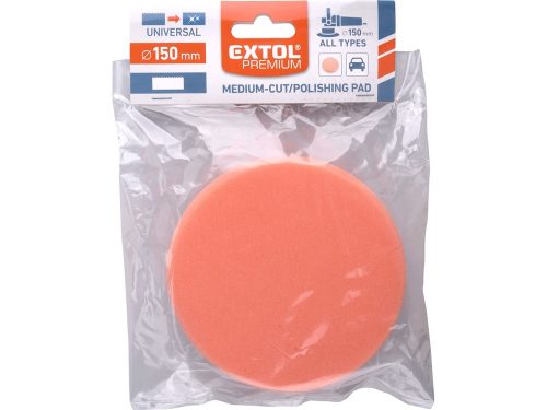 EXTOL PREMIUM polírkorong, egylépéses polírozás, T40, 150×30mm, narancs, tépőzáras
