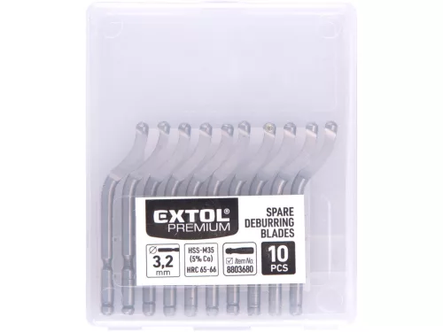 EXTOL PREMIUM tartalék sorjátlanító penge klt. 10 db,  HSS
