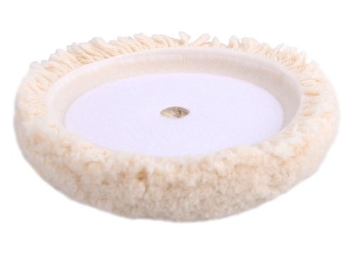 EXTOL PREMIUM polírkorong, báránybőr (gyapjú), négyrétegű, 100%, T240, 190 mm; tengely: 22 mm + 150 mm tépőzáras