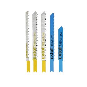   EXTOL PREMIUM dekopírlap, 5db különböző típus, univerzális befogás, HSS, HCS; Bimetál