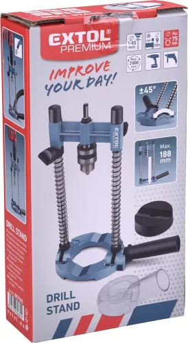 EXTOL PREMIUM  fúrógépállvány, 10 mm, +/- 45 fokban forgatható