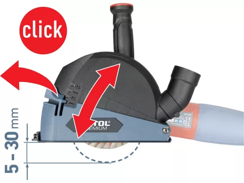 EXTOL PREMIUM porelszívó adapter (feltét) sarokcsiszolóhoz, vágáshoz