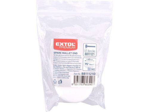 EXTOL PREMIUM pót gumi fej a 8811121 gumikalapácshoz; fehér
