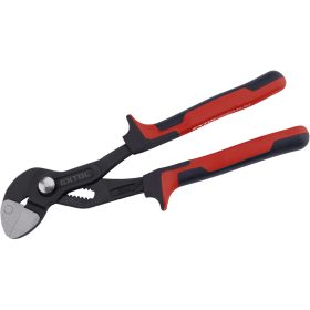   EXTOL PREMIUM  vízpumpafogó, 250mm, egyenes pofák, CrV50, max nyitás 36 mm, TPR nyél, akasztós papír szerszámtartó