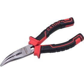   EXTOL PREMIUM  hajlított csőrű rádiós fogó; 160mm, duál  vörös/fekete, TPR nyél, akasztós szerszámtartó