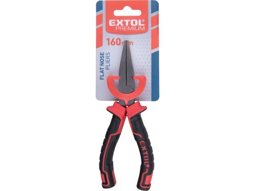 EXTOL PREMIUM  lapos fogó; 160mm, duál  vörös/fekete, TPR nyél, akasztós szerszámtartó