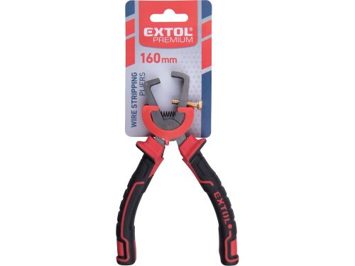 EXTOL PREMIUM  blankoló fogó; 160mm,  duál  vörös/fekete TPR nyél, akasztós szerszámtartó