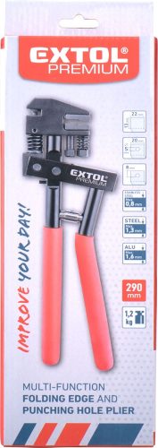 EXTOL PREMIUM  peremező és lyukasztó fogó, peremmélység 13mm, pofaszélesség 22mm